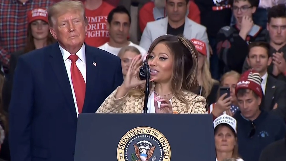 Trump Calls Out Nicki Minaj’s Backside at Michigan Rally: “That’s Hard to Miss”